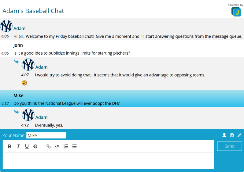 Jotcast Live Chats And Blogging Where You Control The Action Jotcast Chat Hosting